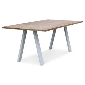 Eetkamertafel Miller V-poot Wit Metaal 160x90x78cm
