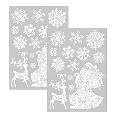 Kerst raamstickers Kerstman - 2x - vel van 34 x 28 cm - raamdecoratie