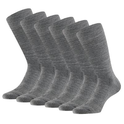 Apollo Merinowollen Sokken Badstof Zool 6-pack Medium Grey Melange-35/38