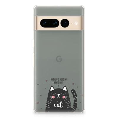 Google Pixel 7 Pro Telefoonhoesje met Naam Cat Good Day Google Pixel 7 Pro Telefoonhoesje met Naam Cat Good Day