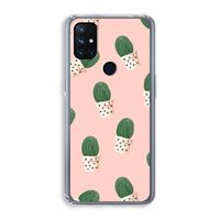 Cactusprint roze: OnePlus Nord N10 5G Transparant Hoesje