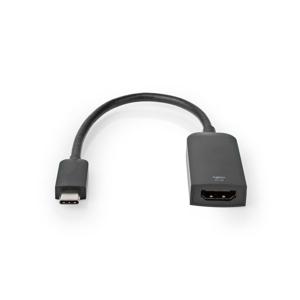USB-C Adapter | USB 3.2 Gen 1 | USB-C Male | HDMI Female | 4K@60Hz | 0.20 m | Rond | Vernikkeld | PVC | Zwart