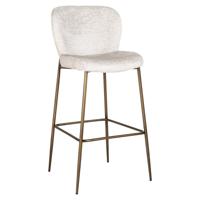 Richmond Barstoel 'Darby' Chenille, kleur Crème (zithoogte 76cm)