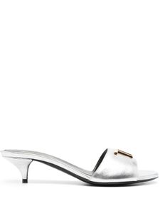 TOM FORD mules en cuir à plaque logo 50 mm - Argent