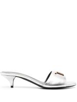 TOM FORD mules en cuir à plaque logo 50 mm - Argent TOM FORD mules en cuir à plaque logo 50 mm - Argent