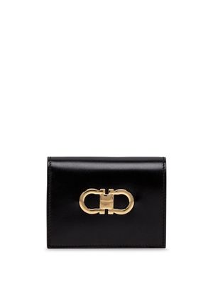 Ferragamo portefeuille en cuir à plaque logo - Noir