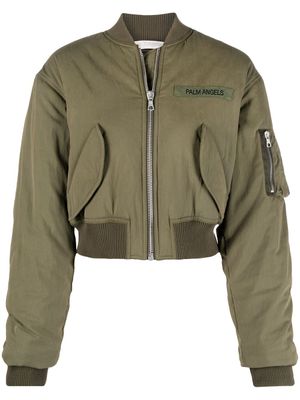 Palm Angels veste bomber à coupe crop - Vert