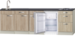 Kitchenette Neapels 240cm incl koelkast en e-kookplaat HRG-025