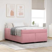 Bedframe met matras Roze 160 x 200 cm Stof