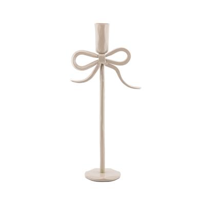 Kaarsenstandaard bow beige 30cm