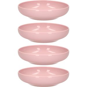 Plasticforte Kommetje/schaaltje - 4x - pastel roze - D16 x 4 cm - 520 ml - kunststof - Kommetjes