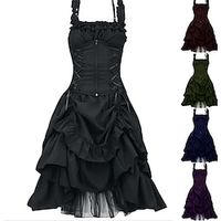 Punk Gothic Middeleeuws Cocktail jurk Vintage Jurk Jurken Gemaskerd Bal Gothic meisje Grote maten Dames Halloween Halloween Schoolfeest Festival Kleding Zomer Lightinthebox - thumbnail