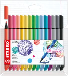 Viltstift STABILO pointmax etui ÃƒÆ' 15 kleuren