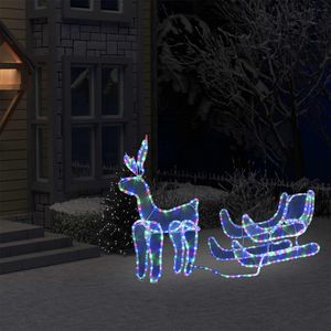 VidaXL Kerstverlichting rendier en slee met mesh 432 led&apos;s