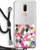 Gekleurde driehoekjes: OnePlus 6 Transparant Hoesje met koord