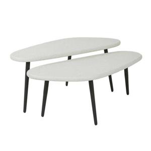 Hoyz Collection - Salontafel Set Stone Hoekvormig - Marmer Composiet - Set van 2