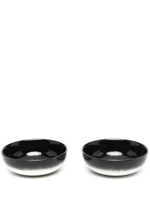 Ann Demeulemeester X Serax assiette creuse bicolore en céramique - Noir