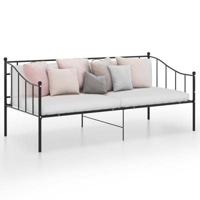 Slaapbank metaal zwart 90x200 cm