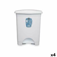 Pedaalemmer Wit Plastic 30 L (4 Stuks)