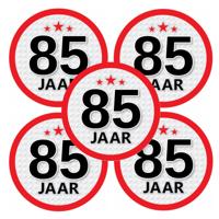 85 jaar leeftijd sticker - 5x - rond - Dia 15 cm - 85 jaar verjaardag - jubileum - leeftijd versieri