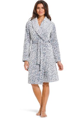 Badjas met animalprint - blauw-(52-54) XXL