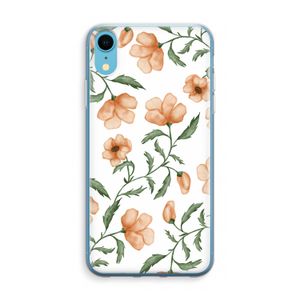 Peachy flowers: iPhone XR Transparant Hoesje