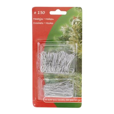 Kerstbalhaakjes - zilver - 150x stuks - 4 en 6 cm Kerstbalhaakjes - zilver - 150x stuks - 4 en 6 cm