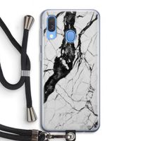 Witte marmer 2: Samsung Galaxy A40 Transparant Hoesje met koord