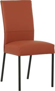 Cognac leren moderne eetkamerstoel Real - poot vierkant zwart - Toledo Leer Cotto (cognac leer)