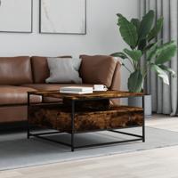 Salontafel 80x80x45 cm bewerkt hout gerookt eikenkleurig
