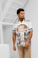 Off The Pitch Hawaiien Bri Shirt Heren Wit/Bruin - Maat XS - Kleur: WitBruin | Soccerfanshop