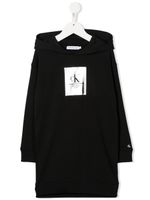 Calvin Klein Kids robe-hoodie à logo imprimé - Noir