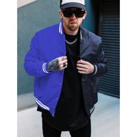Men's Two Tone Varsity Bomber Jacket | Waterproof Winter Coat Navy Royal / S