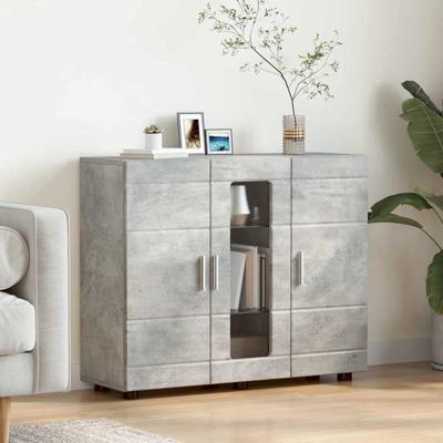 Dressoir met plank Betongrijs 55.5 x 29 x 100 cm Bewerkt hout