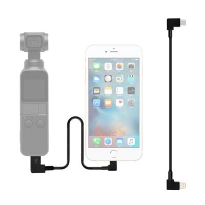 Sunnylife 30cm USB-C/type-C naar 8 pin omzetten connector data kabel voor DJI OSMO Pocket (zwart)
