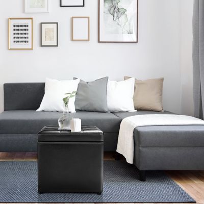 Kruk met Opbergruimte Zitting Kubuszit Boxbank Poef Gestoffeerde Kruk kunstleer 40 x 40 x 40cm