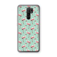 Flamingoprint groen: Xiaomi Redmi 9 Transparant Hoesje Flamingoprint groen: Xiaomi Redmi 9 Transparant Hoesje