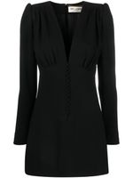 Saint Laurent robe courte cintrée à col v - Noir