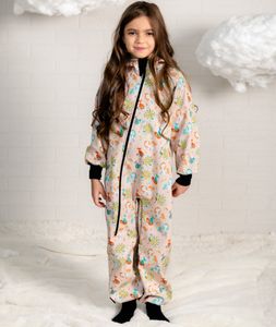 Waterproof Softshell Overall Comfy Beige Unicorns Tale Jumpsuit