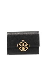 Tory Burch porte-monnaie en cuir à plaque logo - Noir