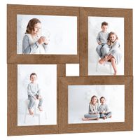 VidaXL Fotolijst voor 4x(13x18 cm) foto mdf lichtbruin