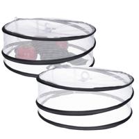 Opvouwbare Foodcover - 2x - Rond - 33 x 12 cm - Vliegenkap en Voedselbescherming