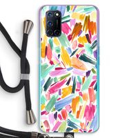 Watercolor Brushstrokes: Oppo A72 Transparant Hoesje met koord Watercolor Brushstrokes: Oppo A72 Transparant Hoesje met koord