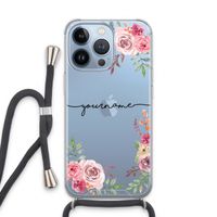 Rozen: iPhone 13 Pro Transparant Hoesje met koord