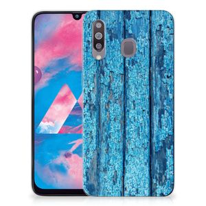 Samsung Galaxy M30 Bumper Hoesje Wood Blue