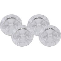 Set van 6x stuks kerstdiner onderborden rond zilver glimmend 33 cm