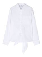 MSGM Kids chemise en popeline à logo brodé - Blanc