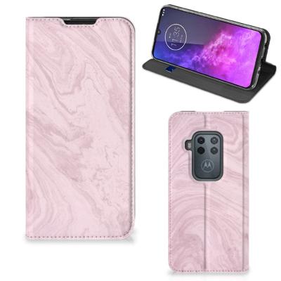 Motorola One Zoom | Standcase | Marble Pink - Origineel Cadeau Vriendin