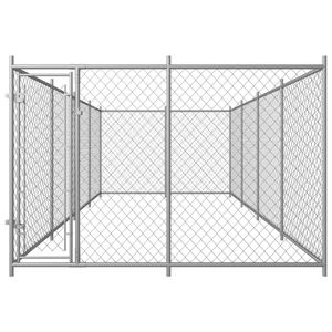 The Living Store Hondenkennel - Groot - Gegalvaniseerd Staal - 7.6 x 3.8 x 1.9 m