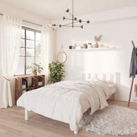 Bedframe massief grenenhout wit 90x190 cm